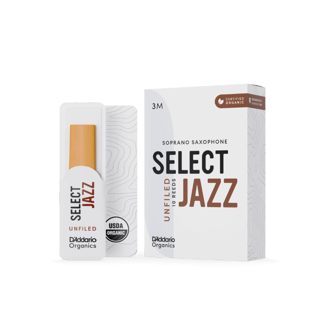 Select Jazz Organic Unfiled by D'Addario Soprano Saxophone Reeds (10 pack)