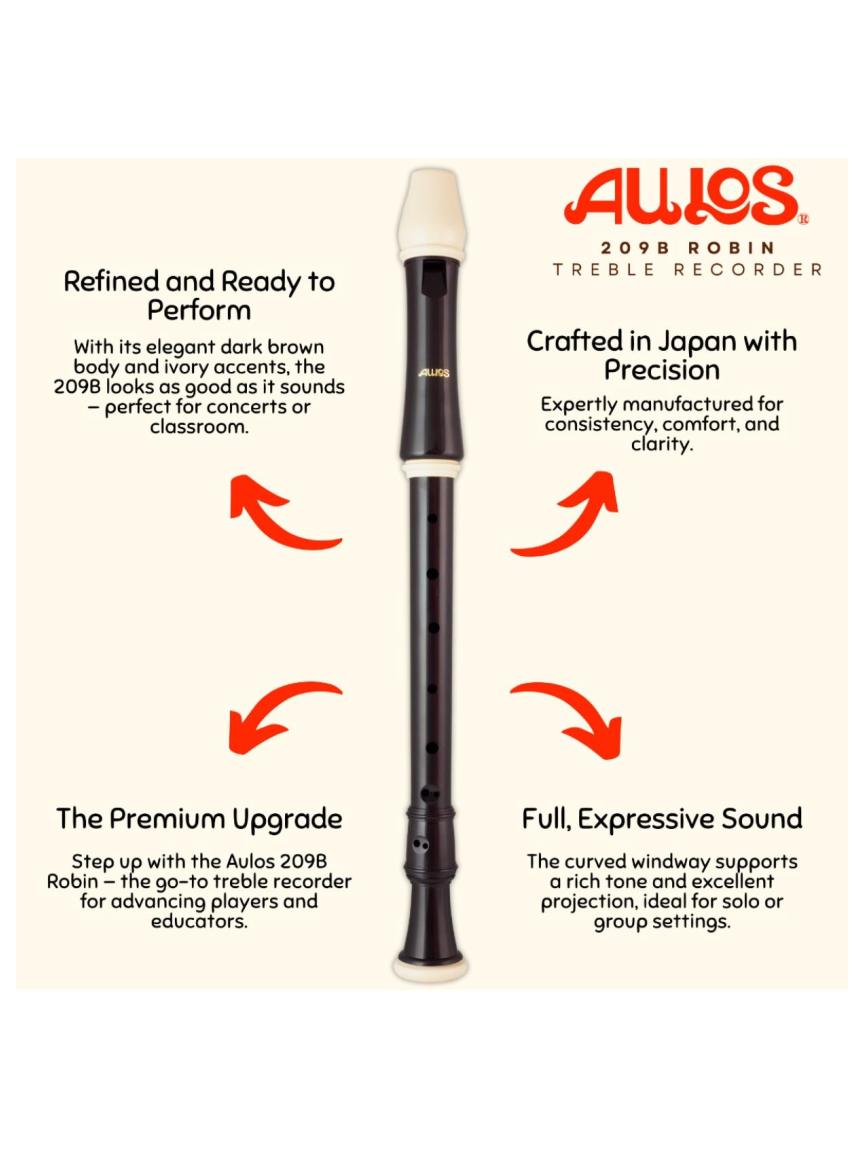 Aulos Treble 209B Robin Recorder