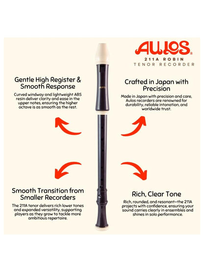 Aulos Tenor 211A Robin Recorder