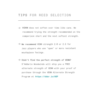 Venn by D'addario Alto Saxophone Reed (1)